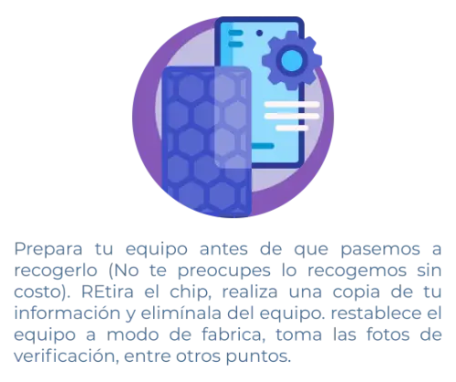 teléfono móvil con icono de configuración
